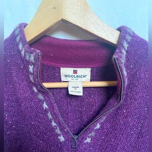 VINTAGE. WINEBERRY WOOLRICH QUARTER ZIP SWEATER.